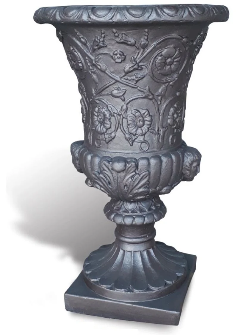 Casa Padrino Luxus Barock Blumentopf Schwarz Ø 40 x H. 60 cm - Made in Italy