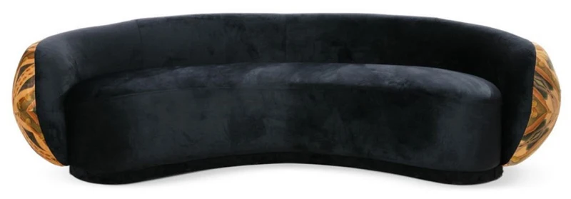 Casa Padrino Luxus Sofa Schwarz / Beige / Mehrfarbig 260 cm