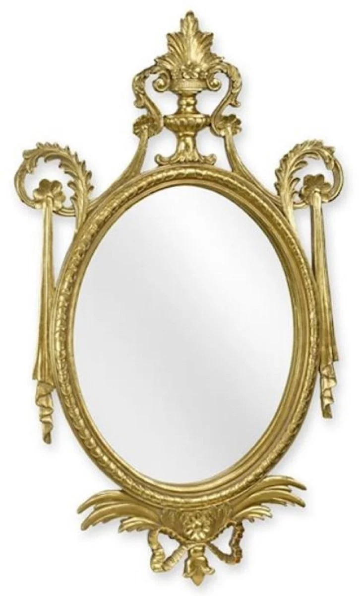 Casa Padrino Barock Spiegel Gold 40 x H. 67,6 cm - Prunkvoller Barockstil Kunstharz Wandspiegel - Barock Möbel - Edel & Prunkvoll
