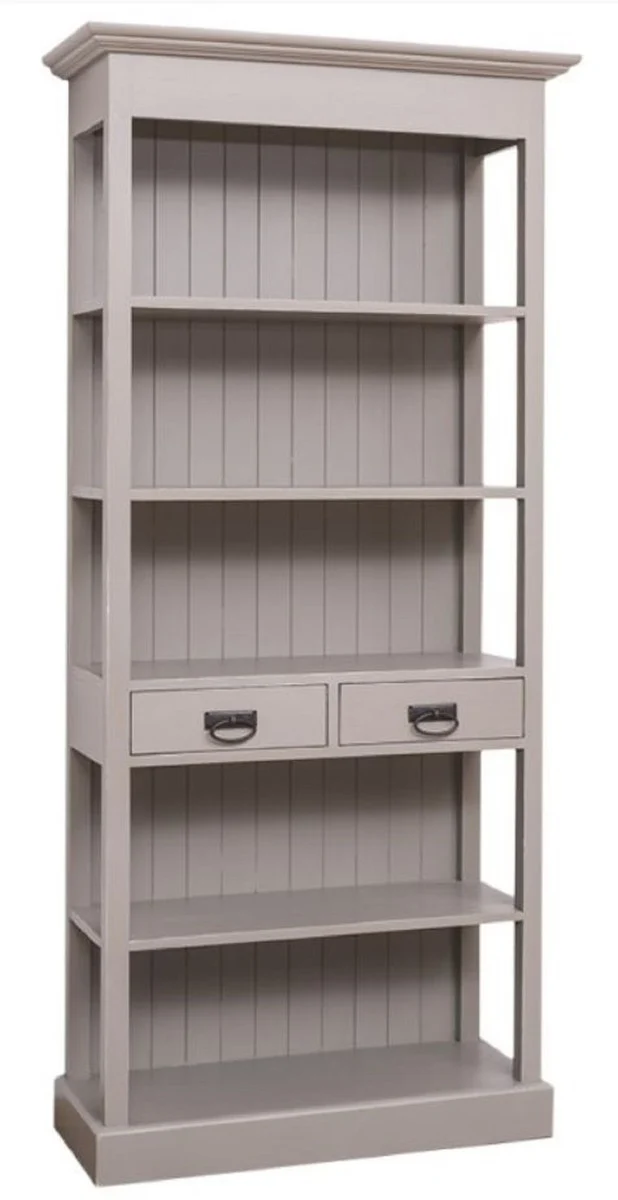 Casa Padrino Landhausstil Shabby Chic Schrank Antik Grau 91 x 39 x H. 197 cm - Landhausstil Esszimmer Schrank - Massivholz Möbel - Landhausstil Shabby Chic Möbel