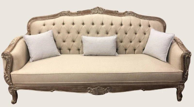 Casa Padrino Luxus Barock Sofa Beige / Braun - Prunkvolles Wohnzimmer Sofa - Barockstil Wohnzimmer Möbel - Luxus Möbel im Barockstil - Barock Einrichtung - Edel & Prunkvoll