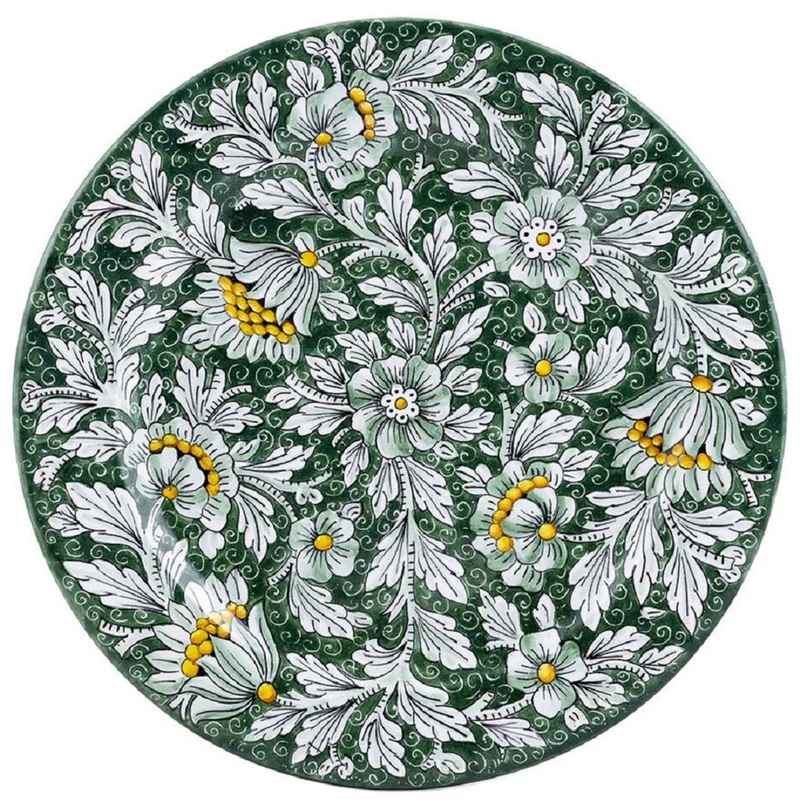 Casa Padrino Luxus Keramik Teller 6er Set Grün Ø 32 cm - Made in Italy