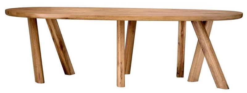 Casa Padrino Luxus Esstisch Braun 259 x 109 x H. 76,5 cm - Ovaler Küchentisch mit massiver Eichenholz Tischplatte - Esszimmer Möbel - Küchen Möbel - Luxus Möbel - Luxus Einrichtung