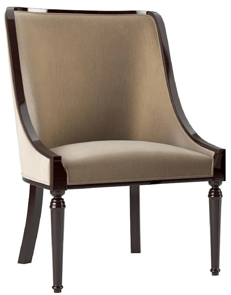 Casa Padrino Luxus Barock Esszimmer Stuhl 4er Set Beige / Dunkelbraun Hochglanz - Luxus Esszimmer Möbel im Barockstil - Barock Möbel - Edel & Prunkvoll
