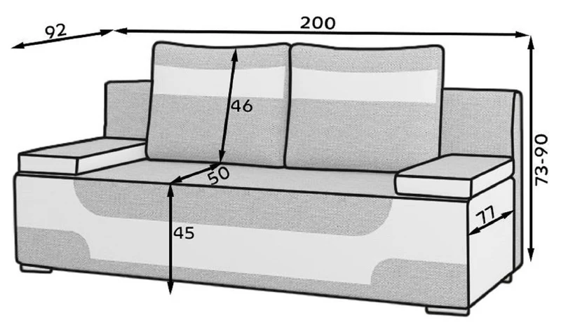 Casa Padrino Luxus Schlafsofa Schwarz / Weiß / Silber 200 x 92 x H. 90 cm - Wohnzimmer Sofa mit Schlaffunktion - Wohnzimmer Möbel - Luxus Möbel - Luxus Interior