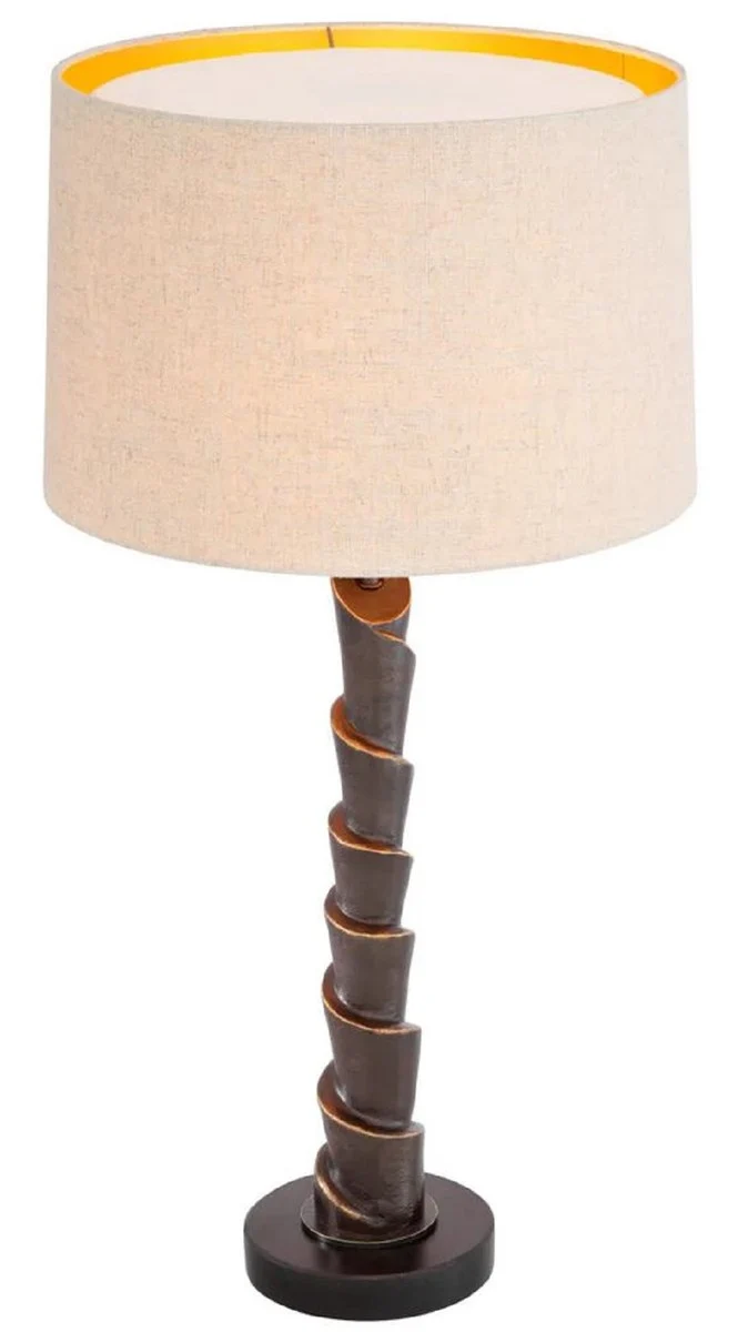 Casa Padrino Luxus Tischleuchte Bronze / Schwarz / Creme H. 80 cm