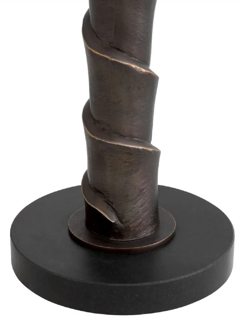 Casa Padrino Luxus Tischleuchte Bronze / Schwarz / Creme H. 80 cm