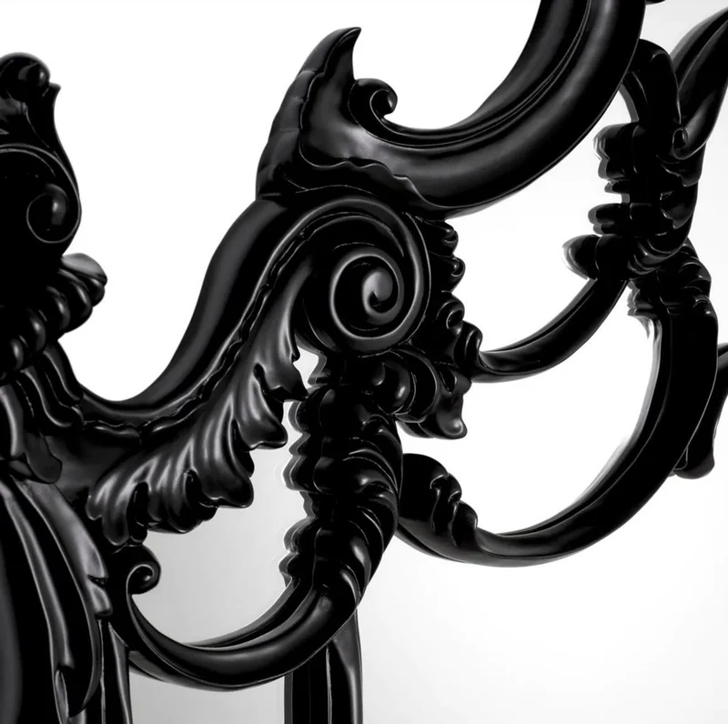Casa Padrino Luxus Barock Mahagoni Spiegel Schwarz - Prunkvoller Barockstil Wandspiegel aus handgeschnitztem Mahagoni Holz - Luxus Möbel im Barockstil - Prunkvolle Barock Möbel - Edel & Prunkvoll