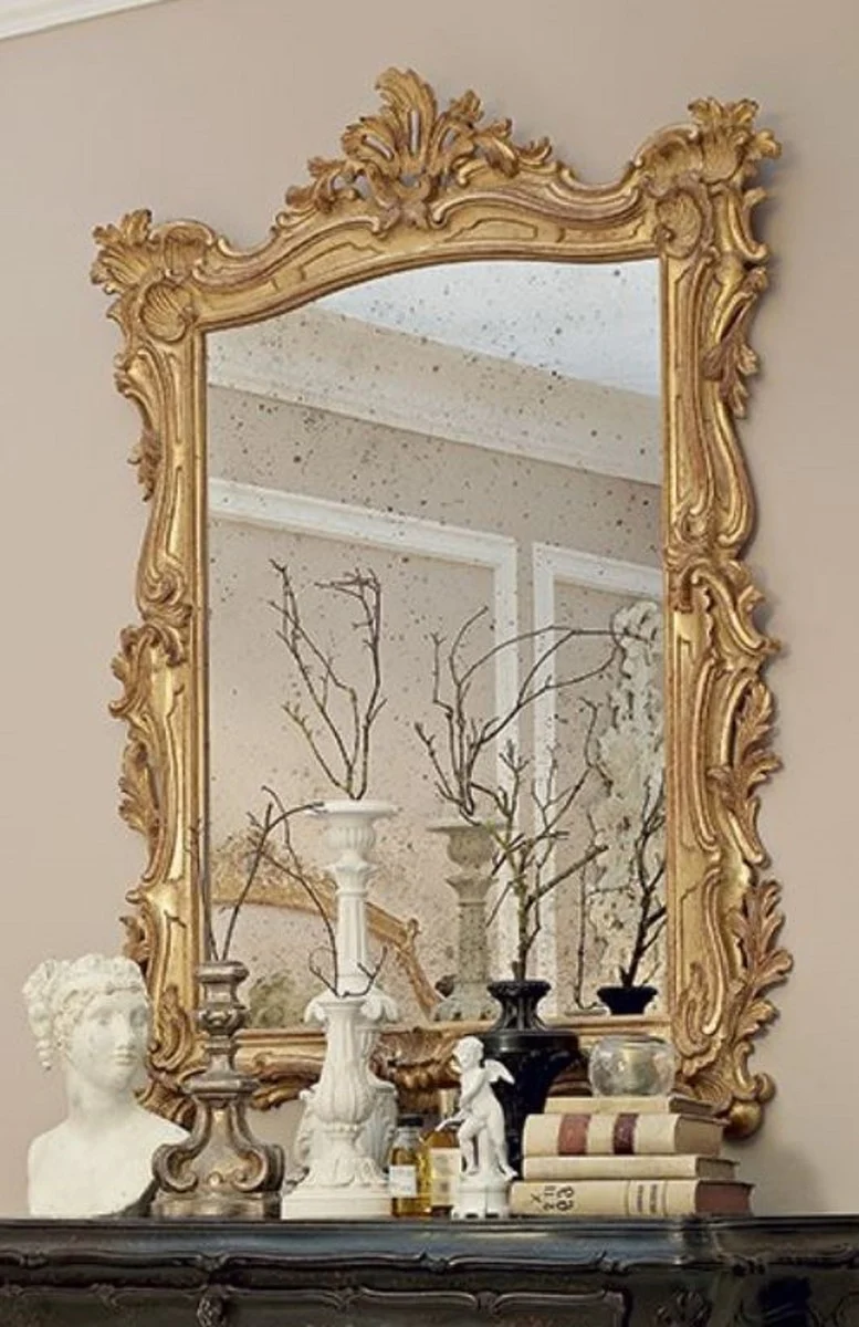 Casa Padrino Luxus Barock Spiegel Antik Gold - Handgefertigter italienischer Barockstil Wandspiegel mit antikem Spiegelglas - Luxus Möbel im Barockstil - Barock Möbel - Made in Italy