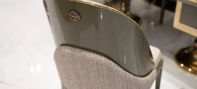 Casa Padrino Luxus Esszimmer Stuhl 6er Set Grau / Gold - Luxus Küchenstühle - Esszimmer Möbel - Restaurant Möbel - Luxus Möbel