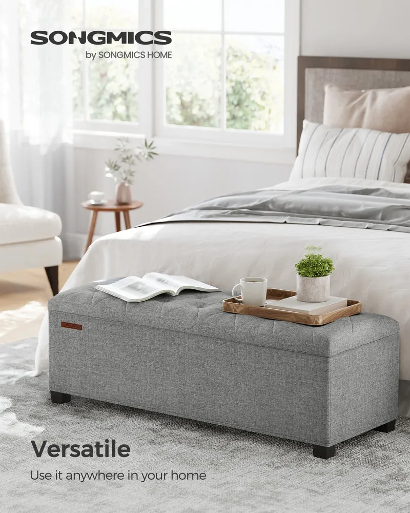 SONGMICS 43.3" Storage Ottoman Bench, Foot Rest with Legs, Ottoman with Storage, Rectangle End of Bed Bench, Storage Chest, Load up to 660 lb, Study