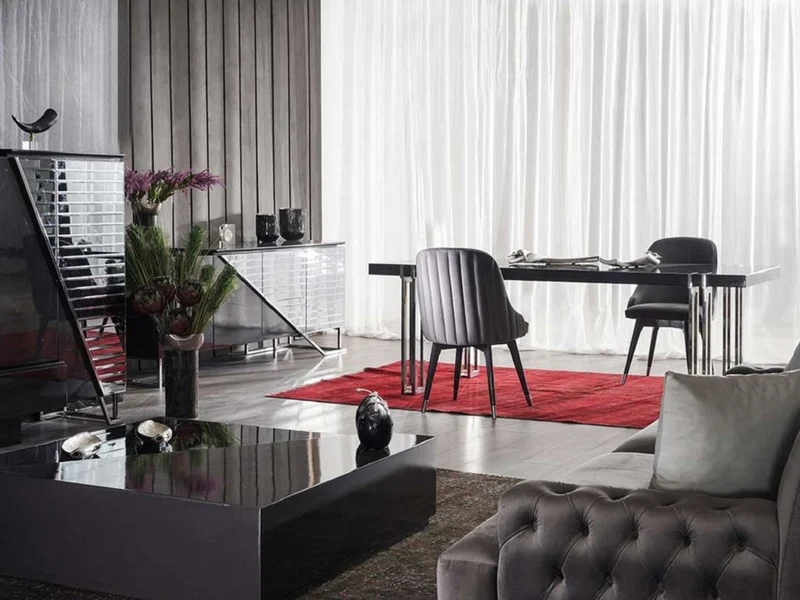Casa Padrino Luxus Esstisch Schwarz / Silber 220 x 100 x H. 77 cm - Rechteckiger Küchentisch mit Massivholz Tischplatte und Metallbeinen - Esszimmer Möbel - Küchen Möbel - Luxus Möbel