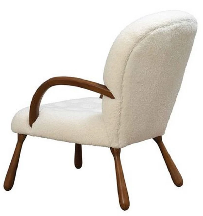 Casa Padrino Luxus Sessel Weiß / Dunkelbraun 65 x 85 x H. 90 cm - Wohnzimmer Sessel - Hotel Sessel - Wohnzimmer Möbel - Hotel Möbel - Luxus Möbel - Luxus Einrichtung