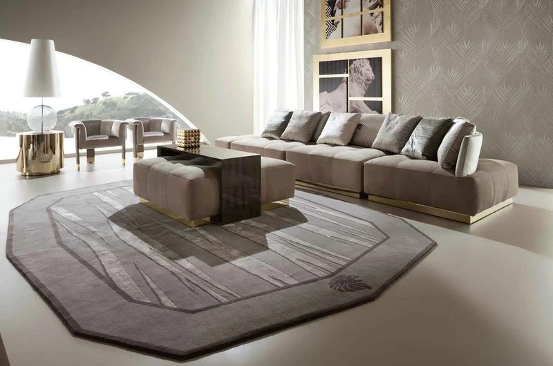 Casa Padrino Luxus Wollteppich Grau / Schwarz - Verschiedene Größen - Handgetufteter Woll Teppich - Wohnzimmer Teppich - Schlafzimmer Teppich - Luxus Kollektion