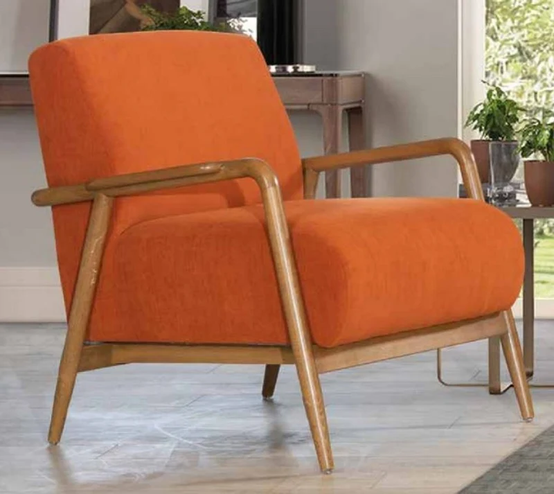 Casa Padrino Luxus Sessel Orange / Braun 90 x 75 x H. 65 cm - Wohnzimmer Sessel - Hotel Sessel - Wohnzimmer Möbel - Hotel Möbel - Luxus Möbel - Luxus Einrichtung
