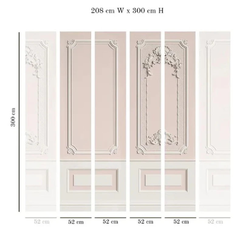 Casa Padrino Luxus Barock Vliestapete Rosa / Grau - Barockstil Wohnzimmer Tapete mit elegantem Stuck Muster - Wanddeko im Barockstil - Barock Tapeten - Tapeten im Barockstil - Barock Deko