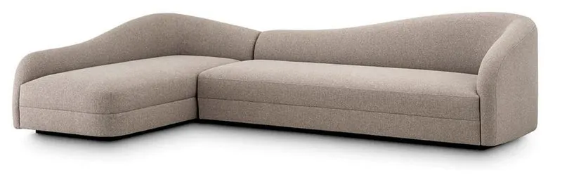 Casa Padrino Luxus Ecksofa Greige / Schwarz 320 x 190 x H. 82 cm - Wohnzimmer Sofa - Wohnzimmer Möbel - Luxus Möbel - Luxus Einrichtung - Luxus Qualität