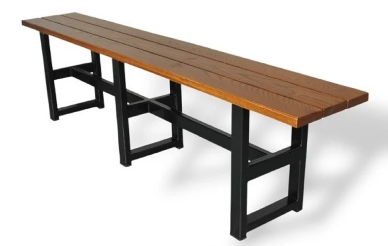 Casa Padrino Biergarten Industrie Stil Sitzbank Dunkelbraun / Schwarz 140 x 35 x H. 45 cm - Massivholz Bank - Biergarten Terrassen Gastronomie Möbel