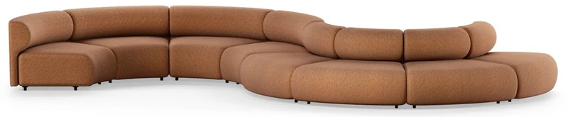 Casa Padrino Luxus Sofa Braun 590 x 340 x H. 72 cm - Gebogenes Modulares 8 Teiliges Sofa - Hotel Sofa - Wohnzimmer Möbel - Hotel Möbel - Luxus Möbel