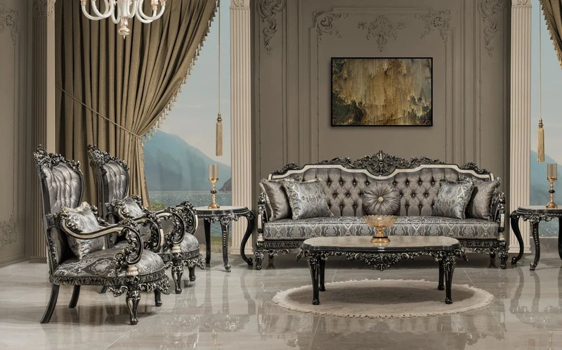 Casa Padrino Luxus Barock Beistelltisch Weiß / Beige / Schwarz / Gold - Handgefertigter Massivholz Tisch im Barockstil - Luxus Wohnzimmer Möbel im Barockstil - Barock Möbel - Edel & Prunkvoll