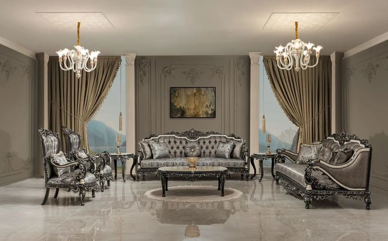 Casa Padrino Luxus Barock Beistelltisch Weiß / Beige / Schwarz / Gold - Handgefertigter Massivholz Tisch im Barockstil - Luxus Wohnzimmer Möbel im Barockstil - Barock Möbel - Edel & Prunkvoll