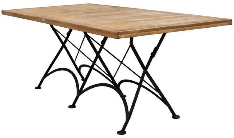 Casa Padrino Jugendstil Garten Esstisch Braun / Schwarz 180 x 80 x H. 76 cm - Klappbarer Gartentisch - Barock & Jugendstil Gastronomie & Garten Möbel