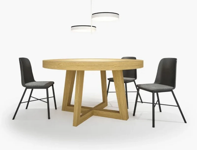Casa Padrino Luxus Esstisch Naturfarben 140-320 x 140 x H. 77 cm - Runder ausziehbarer Massivholz Konferenztisch - Esszimmer Möbel - Büro Möbel - Massivholz Möbel - Luxus Möbel