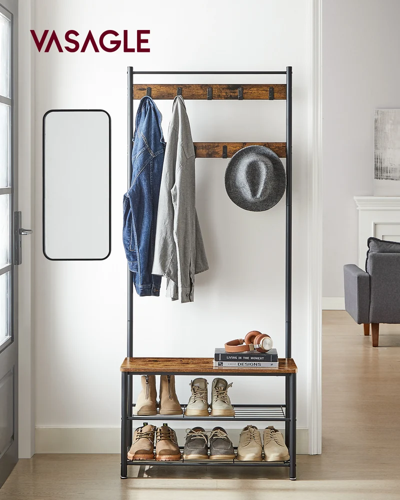 Coat Rack Hall Tree with Shoe Storage Bench Entryway Bench with Shoe Storage for Entryway