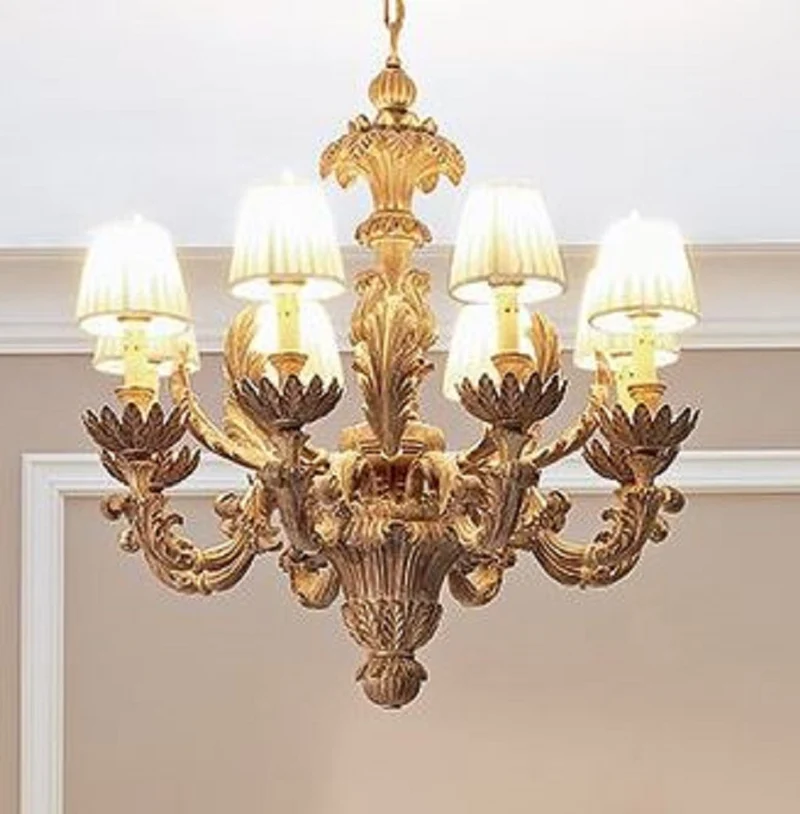 Casa Padrino Luxus Barock Kronleuchter Naturfarben / Braun / Creme Ø 79 x H. 82 cm - Prunkvoller Barockstil Wohnzimmer Kronleuchter - Edel & Prunkvoll - Luxus Qualität - Made in Italy