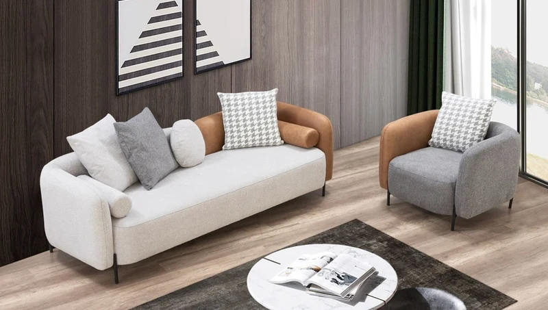 Casa Padrino Luxus Sessel Grau / Braun / Schwarz 80 x 90 x H. 70 cm - Wohnzimmer Sessel - Hotel Sessel - Wohnzimmer Möbel - Luxus Möbel - Wohnzimmer Einrichtung - Luxus Einrichtung
