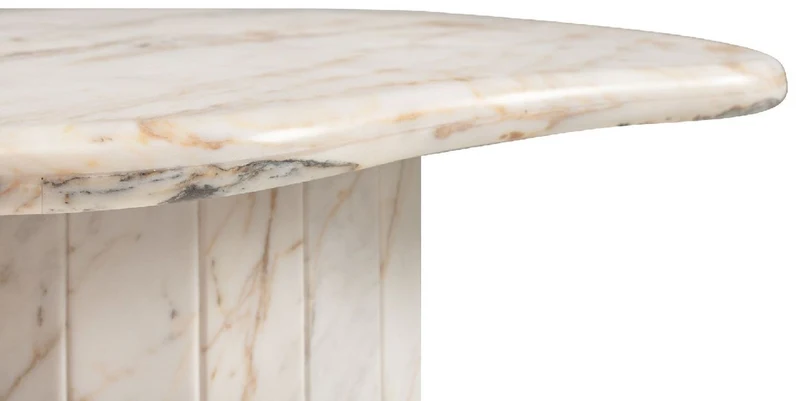 Casa Padrino Luxus Marmor Couchtisch Weiß-Beige 106 x 105 x H. 46,5 cm - Marmor Wohnzimmertisch - Wohnzimmer Möbel - Luxus Möbel - Marmor Möbel - Luxus Einrichtung