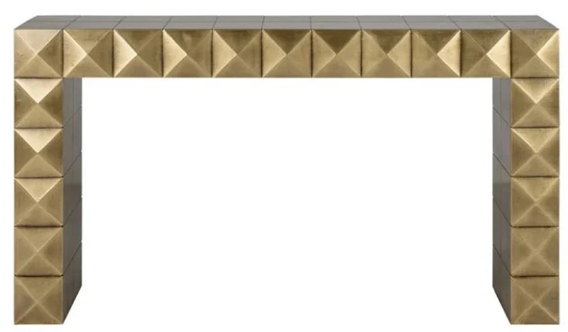Casa Padrino Luxus Konsole Gold 137,5 x 39 x H. 76 cm - Rechteckiger Konsolentisch - Luxus Möbel - Hotel Möbel - Luxus Einrichtung