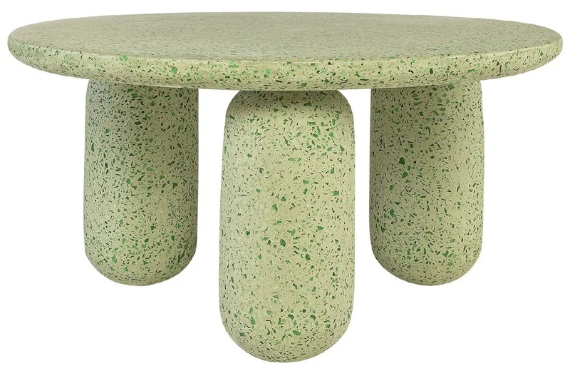 Casa Padrino Luxus Couchtisch Grün Ø 80 x H. 40 cm - Runder Terrazzo Naturstein Wohnzimmertisch - Wohnzimmer Möbel - Naturstein Möbel - Luxus Möbel - Luxus Einrichtung