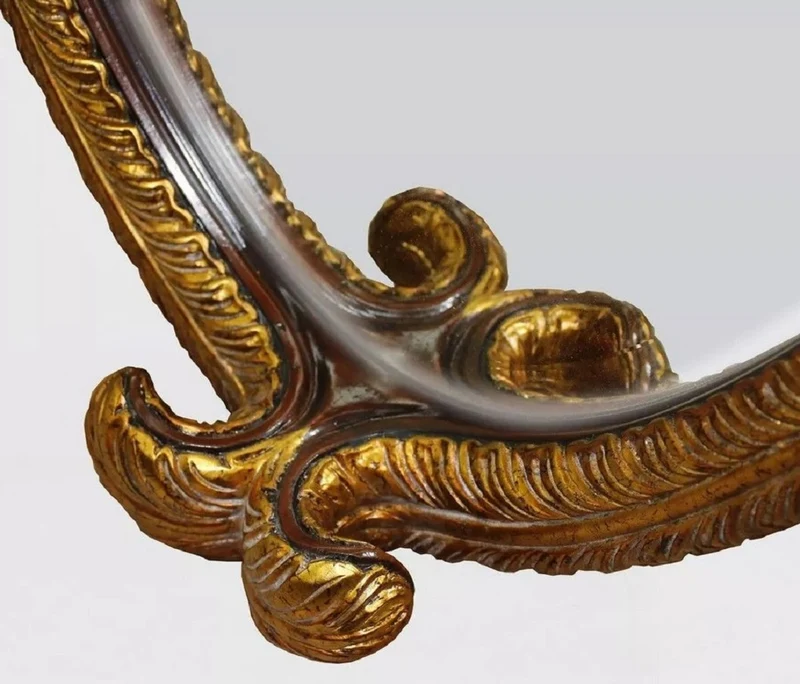 Casa Padrino Luxus Barock Standspiegel Antik Gold / Dunkelbraun - Ovaler Barockstil Schlafzimmer Spiegel - Luxus Schlafzimmer Möbel im Barockstil - Barock Möbel - Edel & Prunkvoll