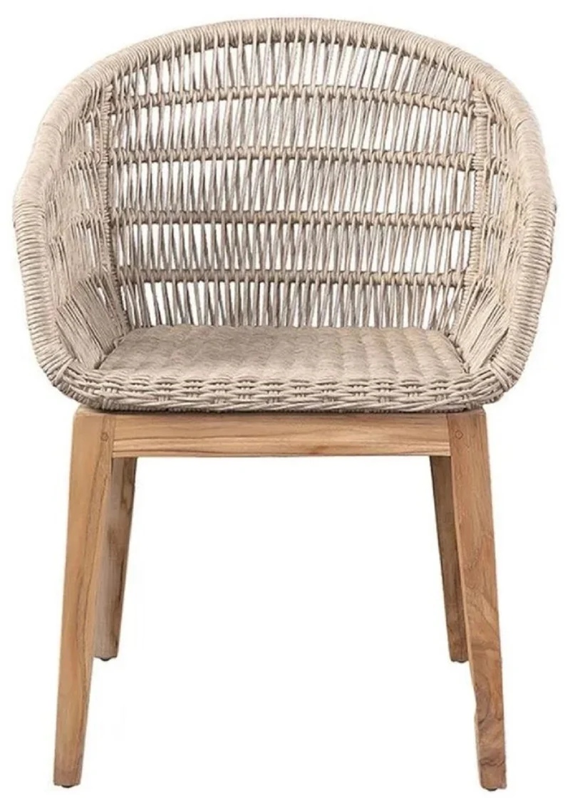 Casa Padrino Luxus Esszimmer Stuhl 6er Set Grau / Naturfarben 60 x 60 x H. 80 cm - Luxus Garten Stühle mit edlem Rattangeflecht - Esszimmer Möbel - Garten Möbel - Rattan Möbel - Luxus Möbel