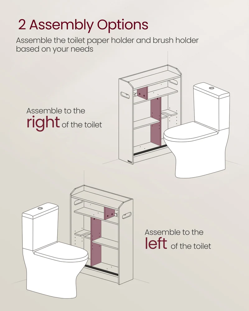 Bathroom Cabinet, Slim Bathroom Storage Cabinet, Toilet Paper Holder and Brush Compartment, Sliding Doors, Adjustable Shelves, Next to Toilet, 7.9 x 23.6 x 31.5 Inches, Dove Gray