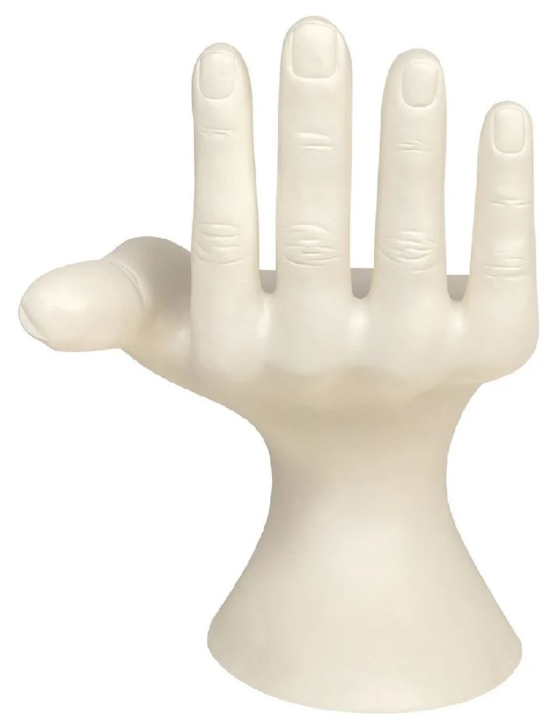 Casa Padrino Luxus Designer Stuhl Hand Cremeweiß 60 x 50 x H. 89 cm - Fiberglas Stuhl - Luxus Möbel - Designer Möbel - Fiberglas Möbel
