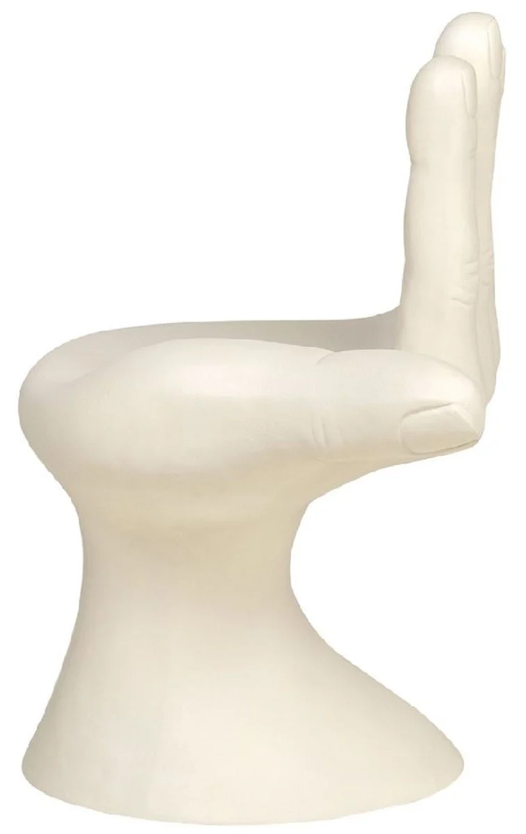 Casa Padrino Luxus Designer Stuhl Hand Cremeweiß 60 x 50 x H. 89 cm - Fiberglas Stuhl - Luxus Möbel - Designer Möbel - Fiberglas Möbel