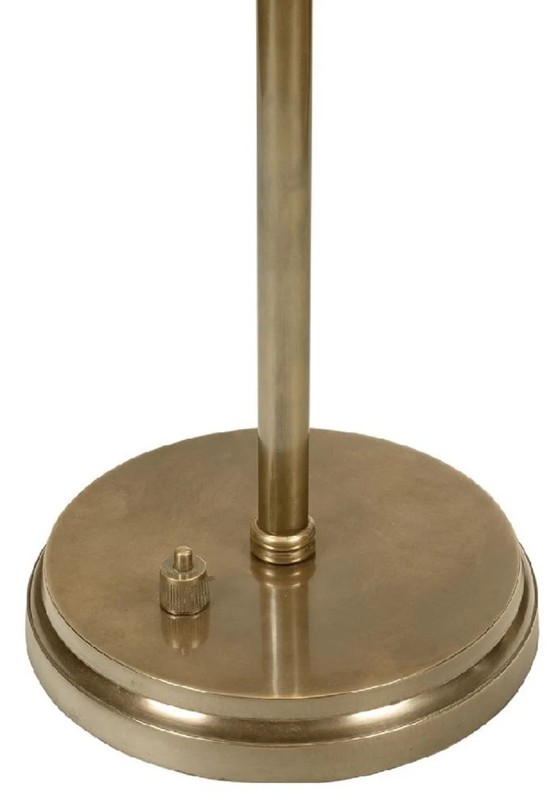 Casa Padrino Luxus Art Deco Tischleuchte Antik Messing Ø 38 x H. 53 cm - Runde Messing Schreibtischleuchte - Luxus Leuchten - Luxus Interior