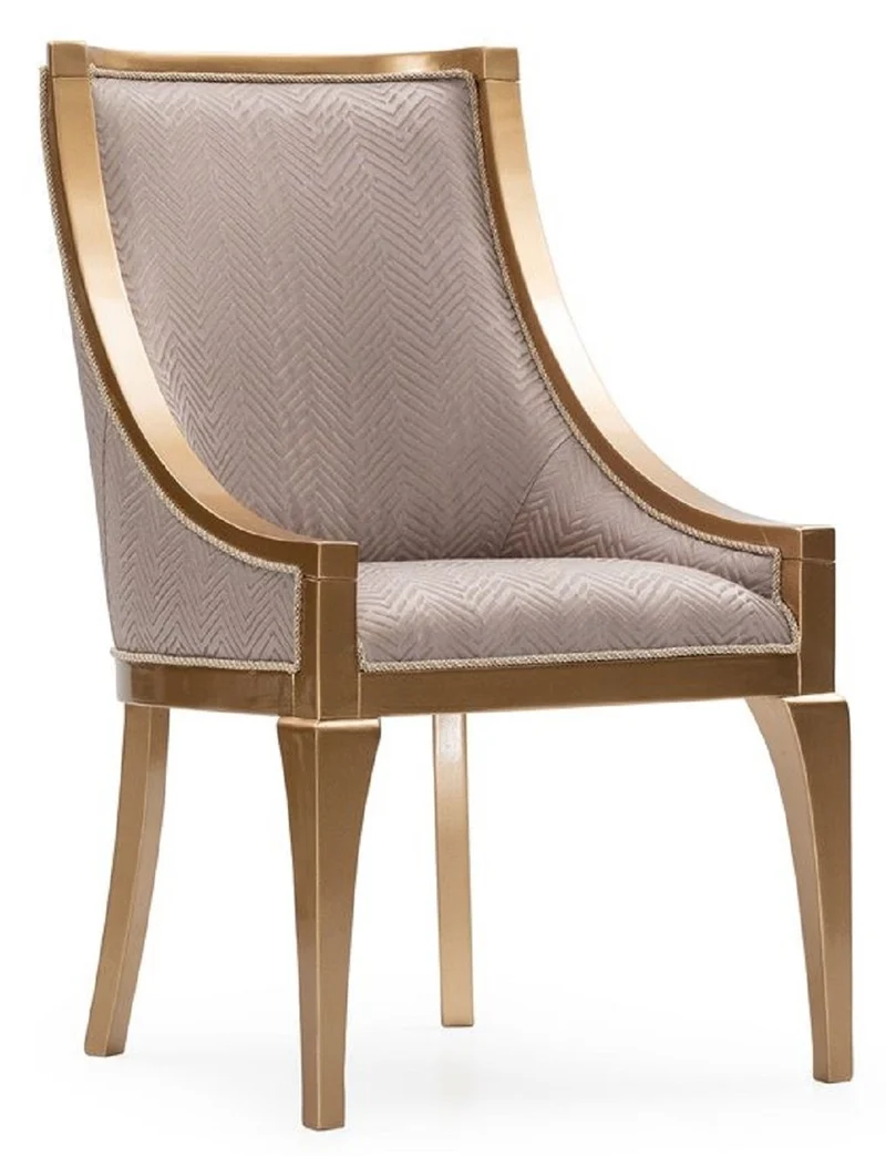 Casa Padrino Luxus Barock Esszimmer Stuhl 8er Set Grau / Gold - Barockstil Küchen Stühle - Prunkvolle Luxus Esszimmer Möbel im Barockstil - Barock Esszimmer Möbel - Edel & Prunkvoll