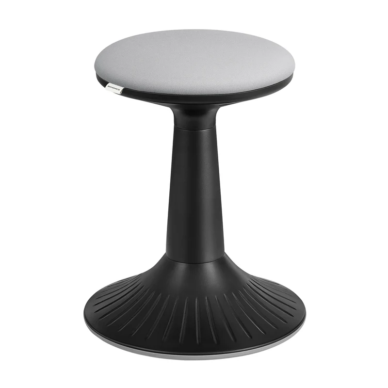 Kids Wobble Chair 6-12Y, Active Sitting Stool with Focus Support, 18.1" Height 154 lb Capacity, Anti-Slip Base Tool-Free Assembly, Ink Black and Dove Gray