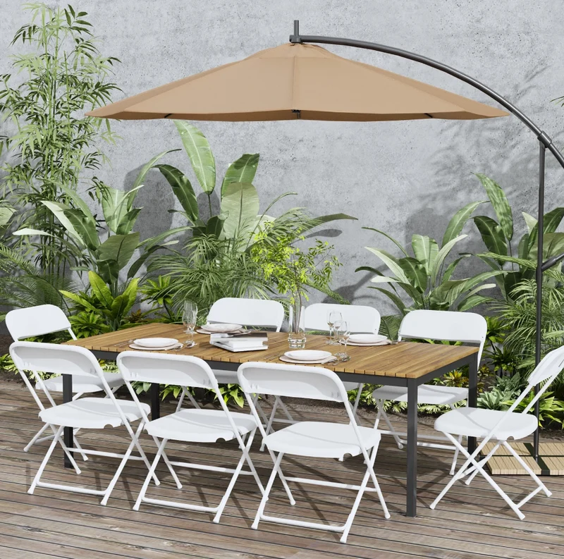 SONGMICS HOME Folding Chairs, 6 Pack Plastic Dining Chair for Outdoor Event, White