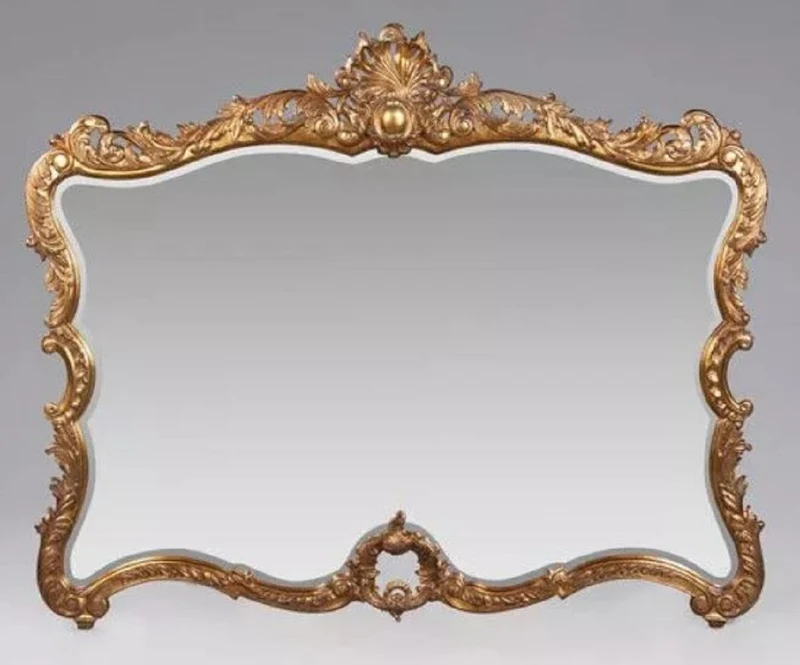Casa Padrino Luxus Barock Spiegel Antik Gold - Prunkvoller Wandspiegel im Barockstil - Antik Stil Garderoben Spiegel - Wohnzimmer Spiegel - Barock Deko Accessoires - Barock Möbel