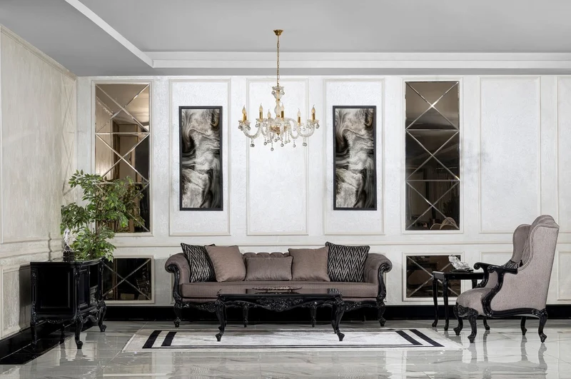 Casa Padrino Luxus Barock Couchtisch Schwarz - Handgefertigter Massivholz Wohnzimmertisch im Barockstil - Luxus Wohnzimmer Möbel im Barockstil - Barock Möbel - Edel & Prunkvoll