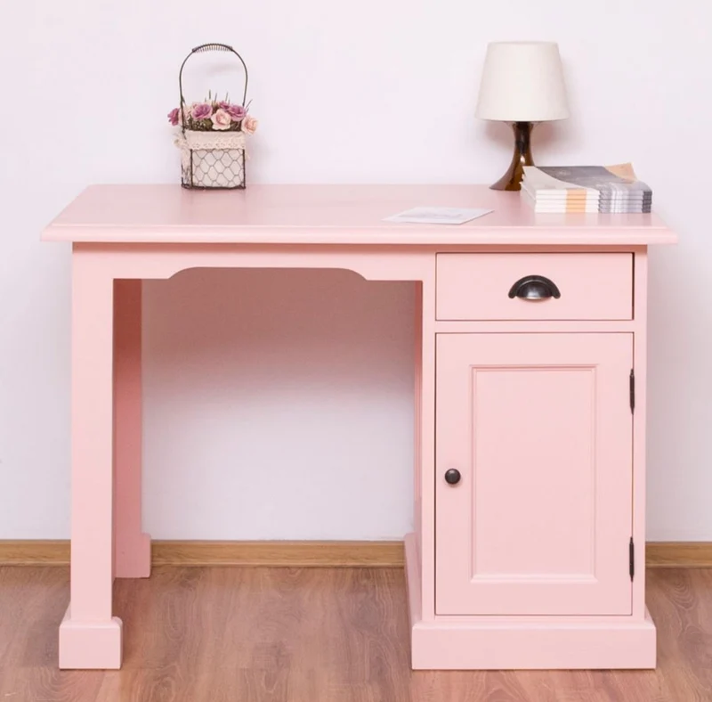 Casa Padrino Landhausstil Schreibtisch Rosa 110 x 70 x H. 78 cm - Massivholz Sekretär im Landhausstil - Büro Möbel - Massivholz Möbel - Landhausstil Möbel