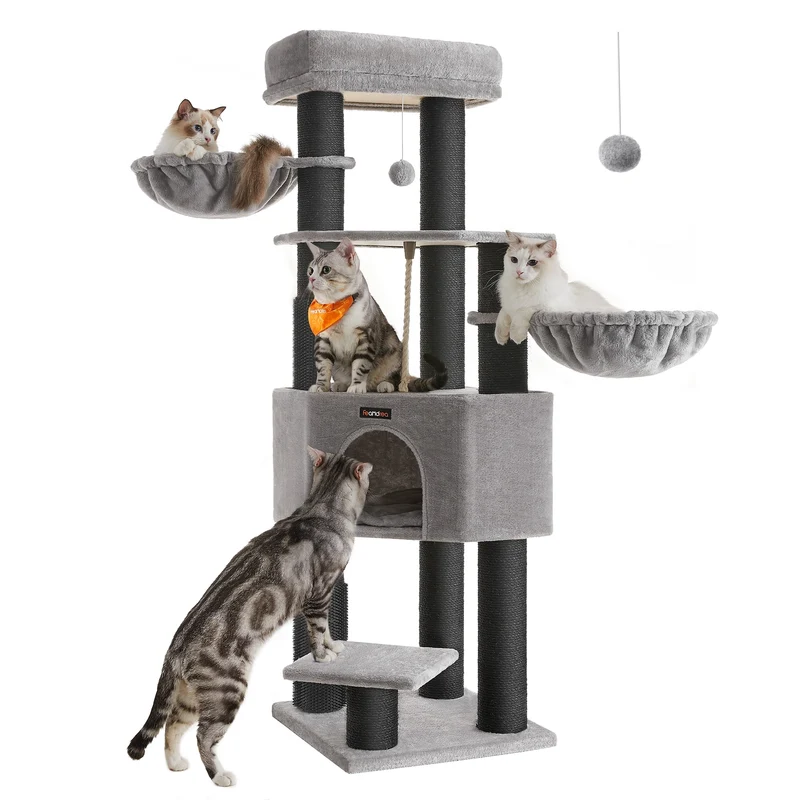Feandrea 63-Inch Cat Tree Cat Tower for Large Cats