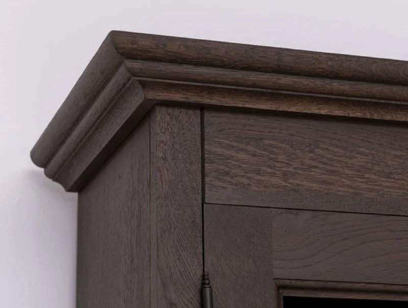 Casa Padrino Landhausstil Esszimmerschrank Dunkelbraun 138 x 50 x H. 197 cm - Massivholz Küchenschrank - Esszimmer Möbel im Landhausstil - Landhausstil Esszimmer Einrichtung