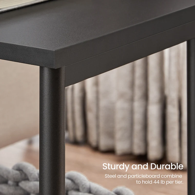 Side Table, Small End Table, Nightstand for Living Room, Bedroom, Office, Bathroom, Black