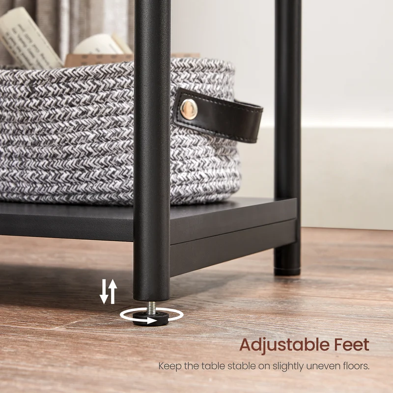 Side Table, Small End Table, Nightstand for Living Room, Bedroom, Office, Bathroom, Black