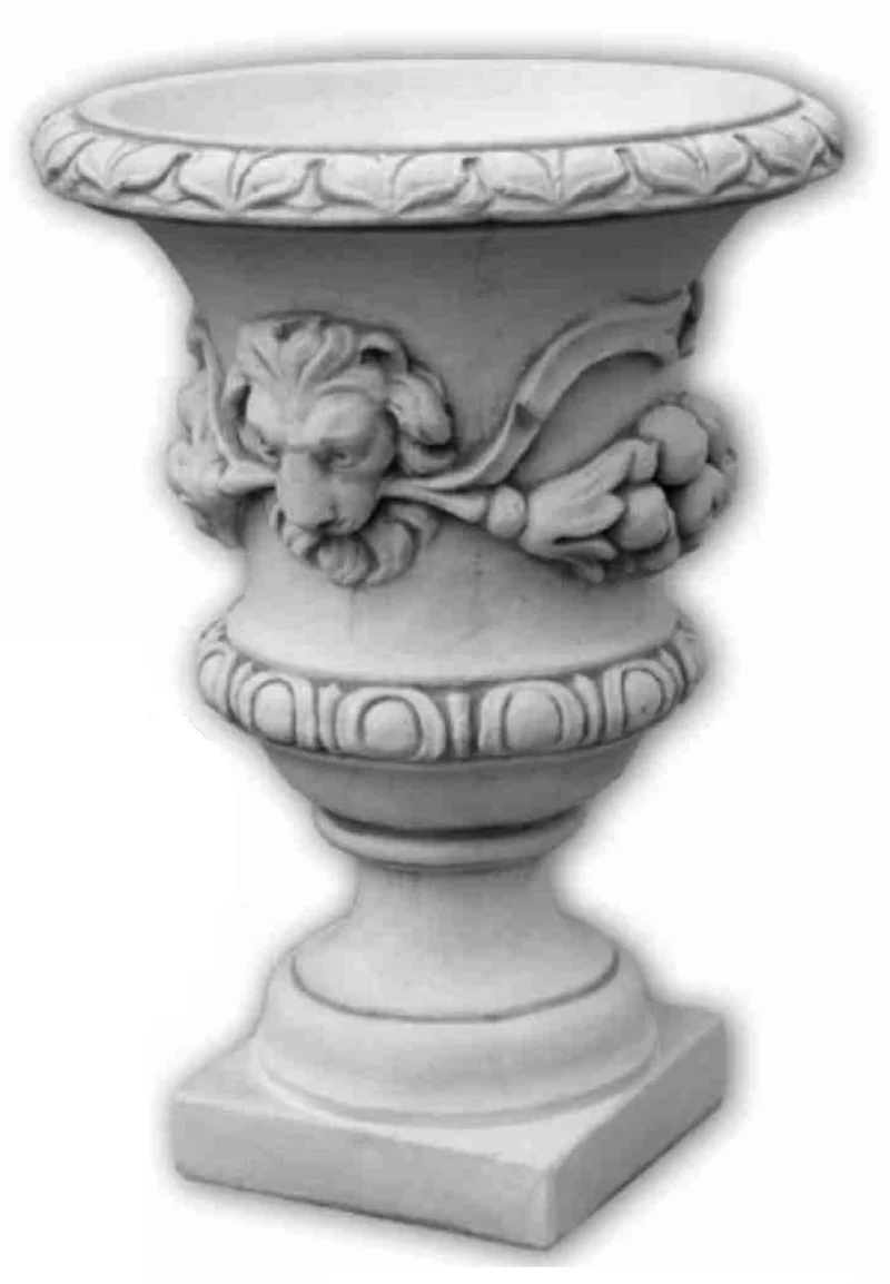 Casa Padrino Barock Garten Deko Blumentopf Grau Ø 50 x H. 70 cm - Prunkvoller Pflanzentopf im Barockstil - Barock Garten Deko - Barock Terrassen Deko - Barock Deko Accessoires